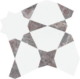 Waterjet Stone Mosaics Burgundy 9×9 Stellar Mosaic Honed