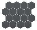 Glass Essentials Graphite 3″ Hexagon Mosaic Glossy