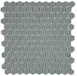 Mosaics Sage 1″ Hexagon Mosaic Gloss