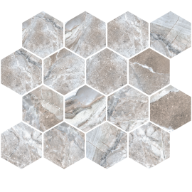Stowe Gray 3″ Hexagon Mosaic Textured Rectified