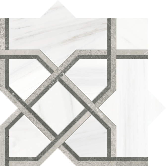 Waterjet Stone Mosaics Mist 10×10 Madina Mosaic Honed