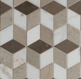 Tangent Ash 8×15 Facet Mosaic Honed