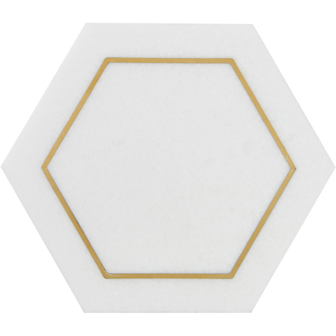 Ellington Cotton & Brass 5″ Savoy Decoratve Tile Honed