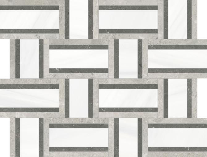 Waterjet Stone Mosaics Mist 12×15 Cesto Mosaic Honed