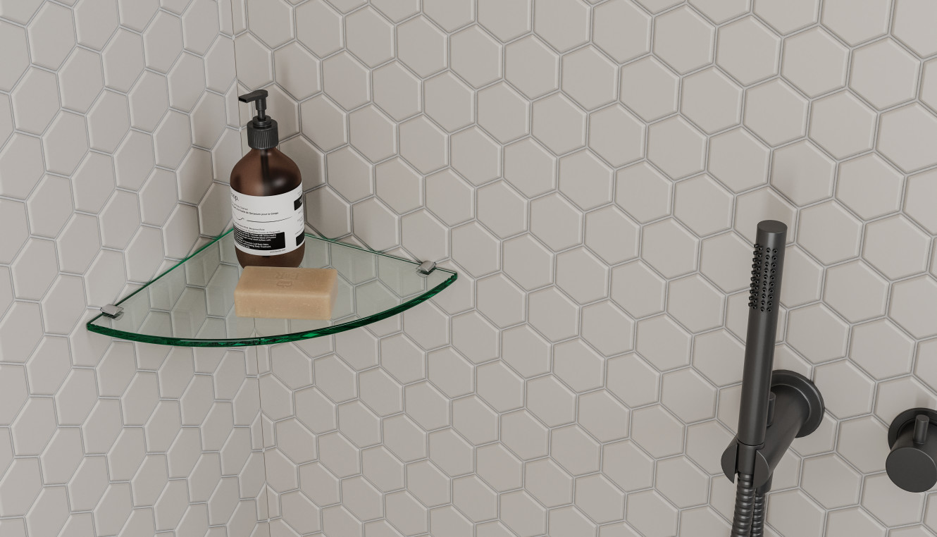 Bathroom Fixtures 9 Inch Tempered Glass Shelf