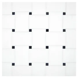 Fine Mosaic Works Thassos Select Honed And Nero Marquina Honed 11×11 Bold Basketweave Mosaic Honed Fine Mosaic Works Thassos Select Honed And Nero Marquina Honed 11×11 Bold Basketweave Mosaic Honed