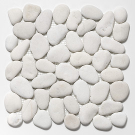 Pebble Antique Timor White 12×12 Perfect Pebble Mosaic Matte