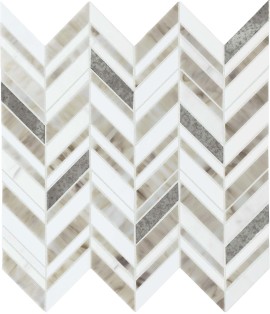 Stone Theory Geo 14×12 Chevron Mosaic Glossy