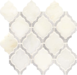 Candora Stone Vestal White Blend 12×12 Mini Arabeque Mosaic Polished Candora Stone Vestal White Blend 12×12 Mini Arabeque Mosaic Polished