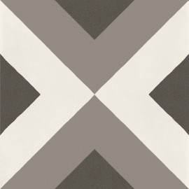 D_Segni Chalk/Mud/Midnight/Sand Blend 8×8 Double Diamond Decorative Tile Matte