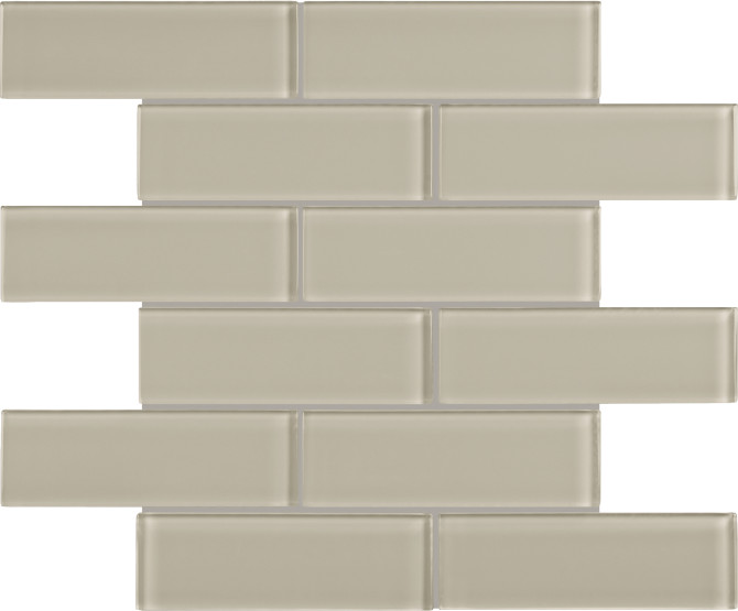 Bliss Element Glass Earth 2×6 Brick Mosaic