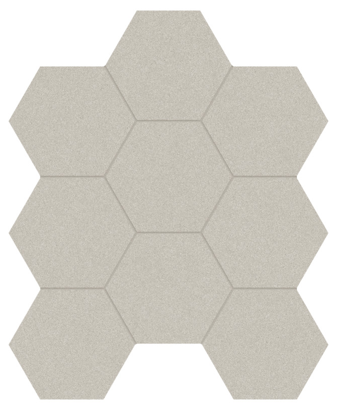 Serena Crater 4″ Hexagon Mosaic Organic Matte