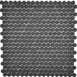 Cafe Black Matte 11×11 Mini Hexagon Mosaic Matte