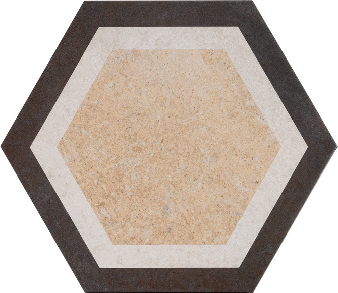 Tuscany Ivory 9×10 Modern Hexagon Decorative Tile Matte