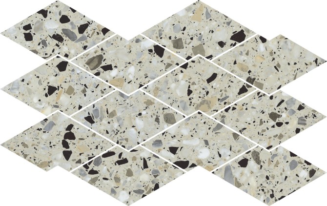 Terrazzo Allure Mesquite 10-1/2×17 Diamond Deco Mosaic Matte