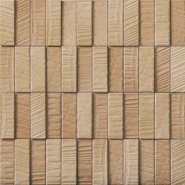 Ecocarat Roughsawn Light Brown 1×12 External Corner Mosaic