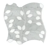 Olynthos Carrara And Thassos Standard 12×12 Twining Mosaic