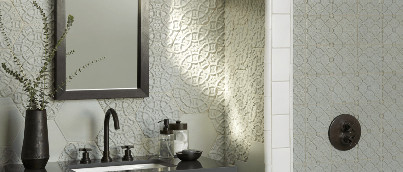 Andalucia Blanco Matte Marrakesh, 9x10 Hexagon, and Alhambra