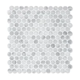 Mosaic Series Carrara 11×12 Penny Round Mosaic Honed Mosaic Series Carrara 11×12 Penny Round Mosaic Honed