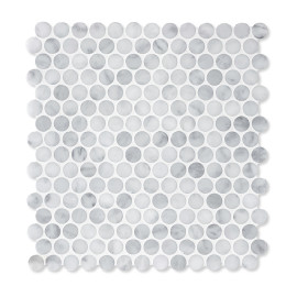 Mosaic Series Carrara 11×12 Penny Round Mosaic Honed