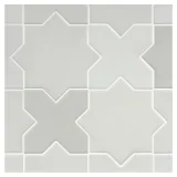 TrueTones Porcelain 16 Shades Of Cashmere Grey Matte Crossing Star Pattern