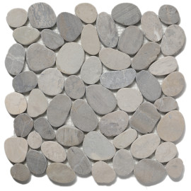 Pebble Malu Grey 12×12 Level Pebble Mosaic Honed