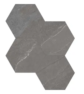 Niles Dark Grey 6″ Hex Mosaics Niles Dark Grey 6″ Hex Mosaics