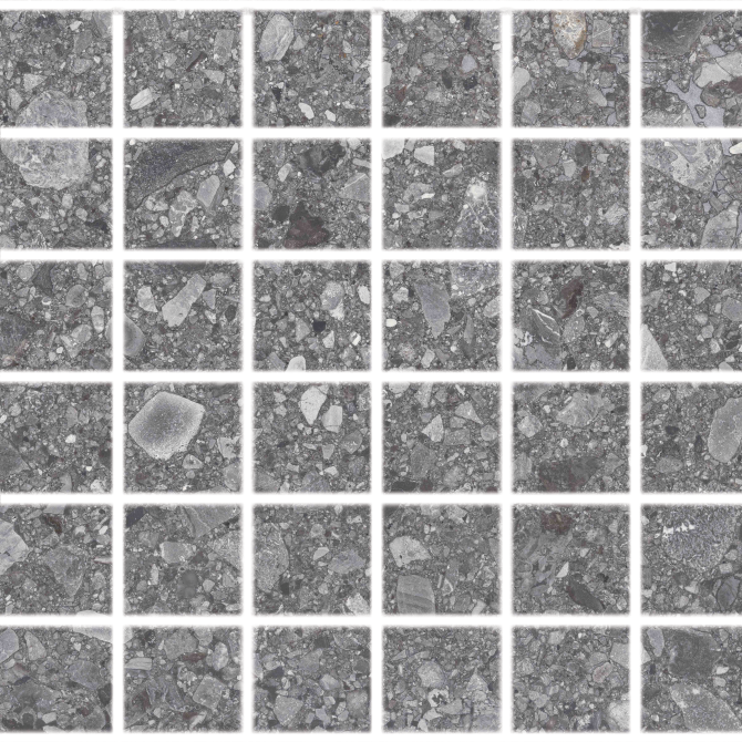Santiago Dark Gray 2×2 Mosaic Rectified