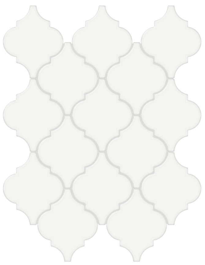 Soho Canvas White 10×13 Beveled Arabesque Mosaic