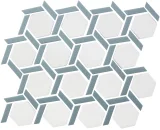 Maja Seafoam 9×10 Hex Wheel Mosaic Matte