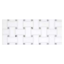Fine Mosaic Works Thassos Select Polished And Italian Carrara Polished 12×12 Basketweave Mosaic Polished
