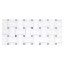 Fine Mosaic Works Thassos Select Polished And Italian Carrara Polished 12×12 Basketweave Mosaic Polished Fine Mosaic Works Thassos Select Polished And Italian Carrara Polished 12×12 Basketweave Mosaic Polished
