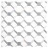Pietra Visivo Collection Bianco Dolomiti Select Polished, Morning Blue Polished, And Bardiglio Imperiale Polished 10×10 Lattison Mosaic Polished