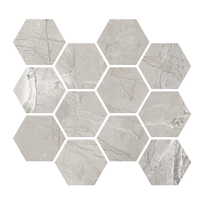 Absolute Light Grey 3×3 Hexagon Mosaic