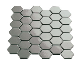 Multiplier Grey 2″ Hexagon Mosaic Glossy