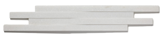 Profiles Series Crystal White 3×15 Rhythm Mosaic Honed