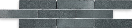 Thin Brick Lime Black 2×8 Mosaic Tumbled