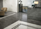 Marvel Calacatta 29x29 and 17x35 Extra Polished, Grey Stone 29x29 and 17x35 Polished, Grey Listello 3x29 Polished, Angolo 3x3 Polished, Calacatta Listello 3x29 Polished, Grey 13x35, Grey Mosaico 3D 12x12