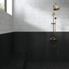 Beyond Dolomite Black 24x48 and 2x2 Mosaic, and Gray Apex Mosaic