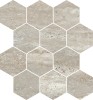 Travertine Silver 9×11 Hexagon Mosaic Matte