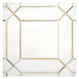 Specialty Mosaic Collection Bianco Dolomiti Select & Oro Striato 8×8 Pickets Mosaic
