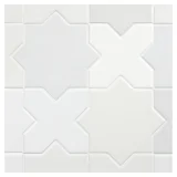 TrueTones Porcelain 16 Shades Of White Matte Crossing Star Pattern