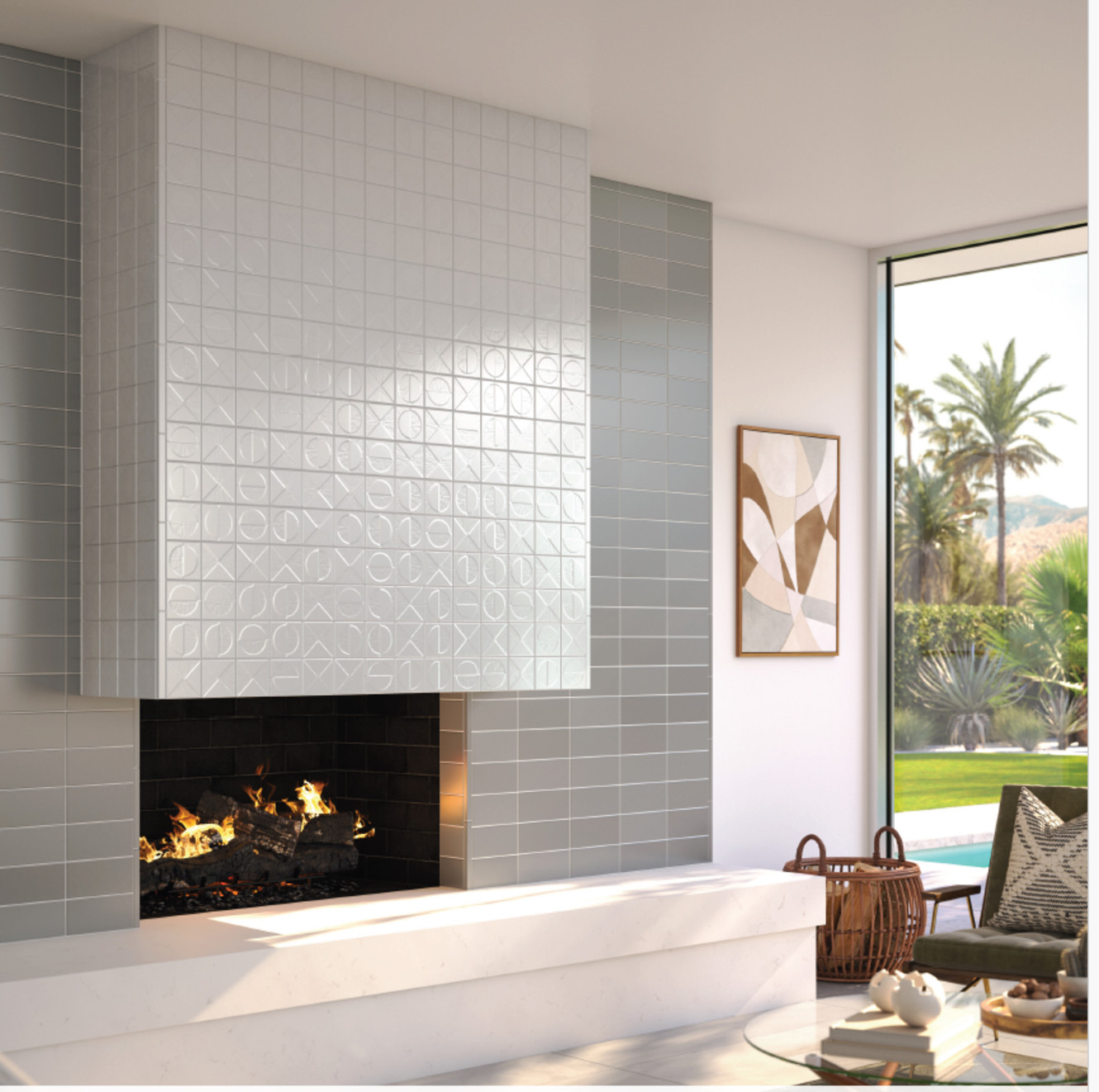 Palm Canyon Satin White 12x12