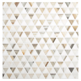 Fine Mosaic Works Bianco Dolomiti Select Honed And Oro Striato Polished 11×10 Refined Triangles Mosaic Mixed