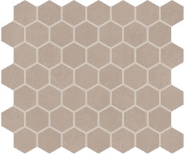 Moroccan Concrete Taupe 2×2 Hexagon Mosaic Matte