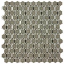 Mosaics Light Smoke 1″ Hexagon Mosaic Gloss