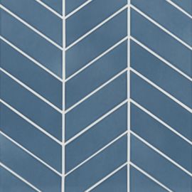6th Avenue Marlin Blue 2×6 Chevron Mosaic Glossy
