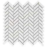 Fletcher White 12×12 Herringbone Mosaic