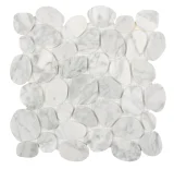 Pebble Carrara 12×12 Spindrift Mosaic Honed