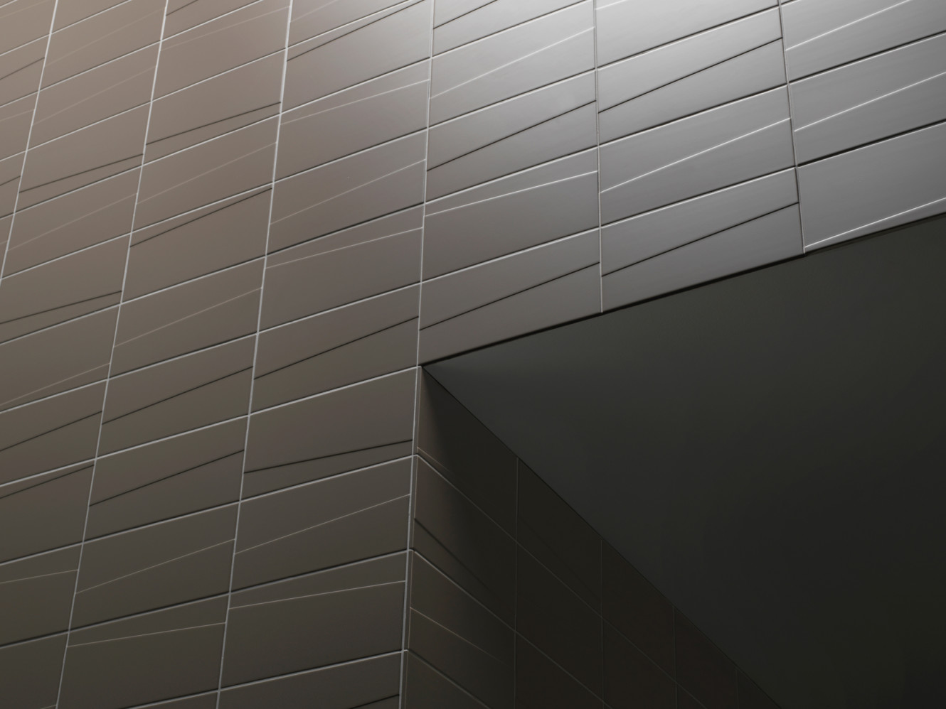 Murals Lines Dark Anthracite 6x12